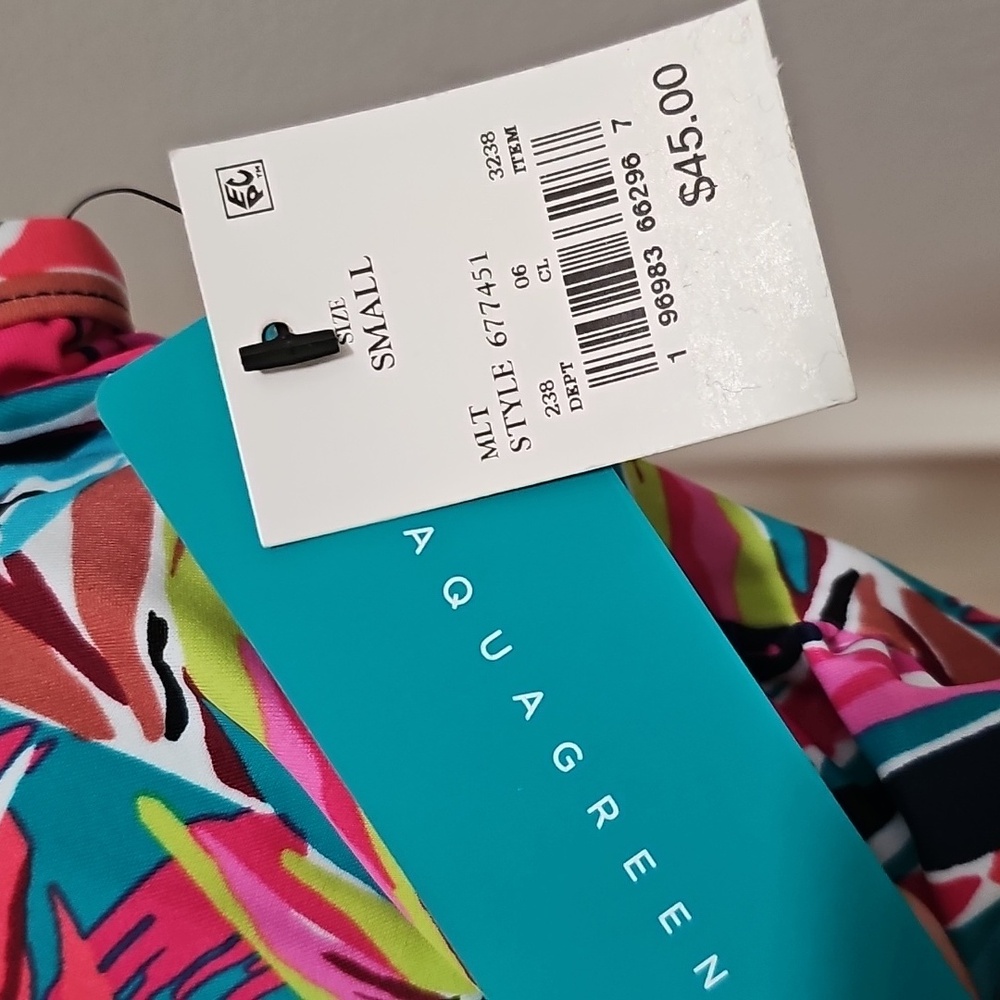 NWT Aqua Green One-Piece Swimsuit Small - Picture 4 of 11